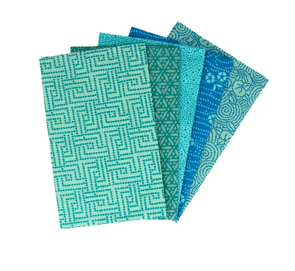 Fat quarters Tranquil Teal - 5stuks